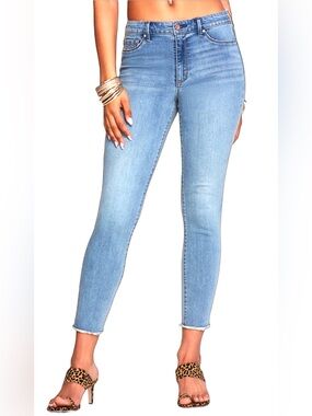 Jessica Simpson High Rise Skinny Ankle Jeans, Sz. 6/28, Raw Edge Hem